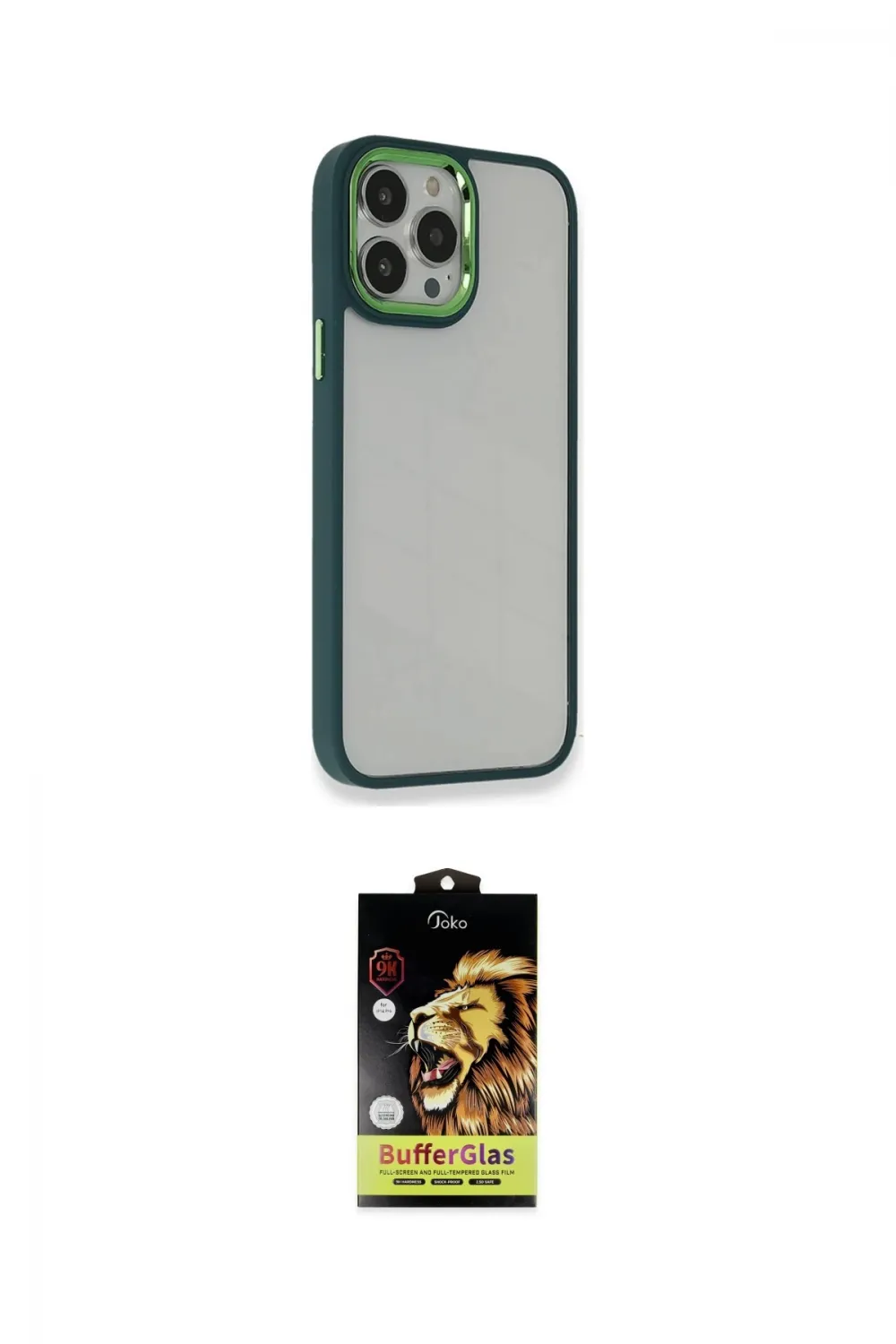 ieg™ iPhone 14 Pro Max Kılıf Eksen Doku Prime - Siyah Buffer Cam Ekran Koruyucu