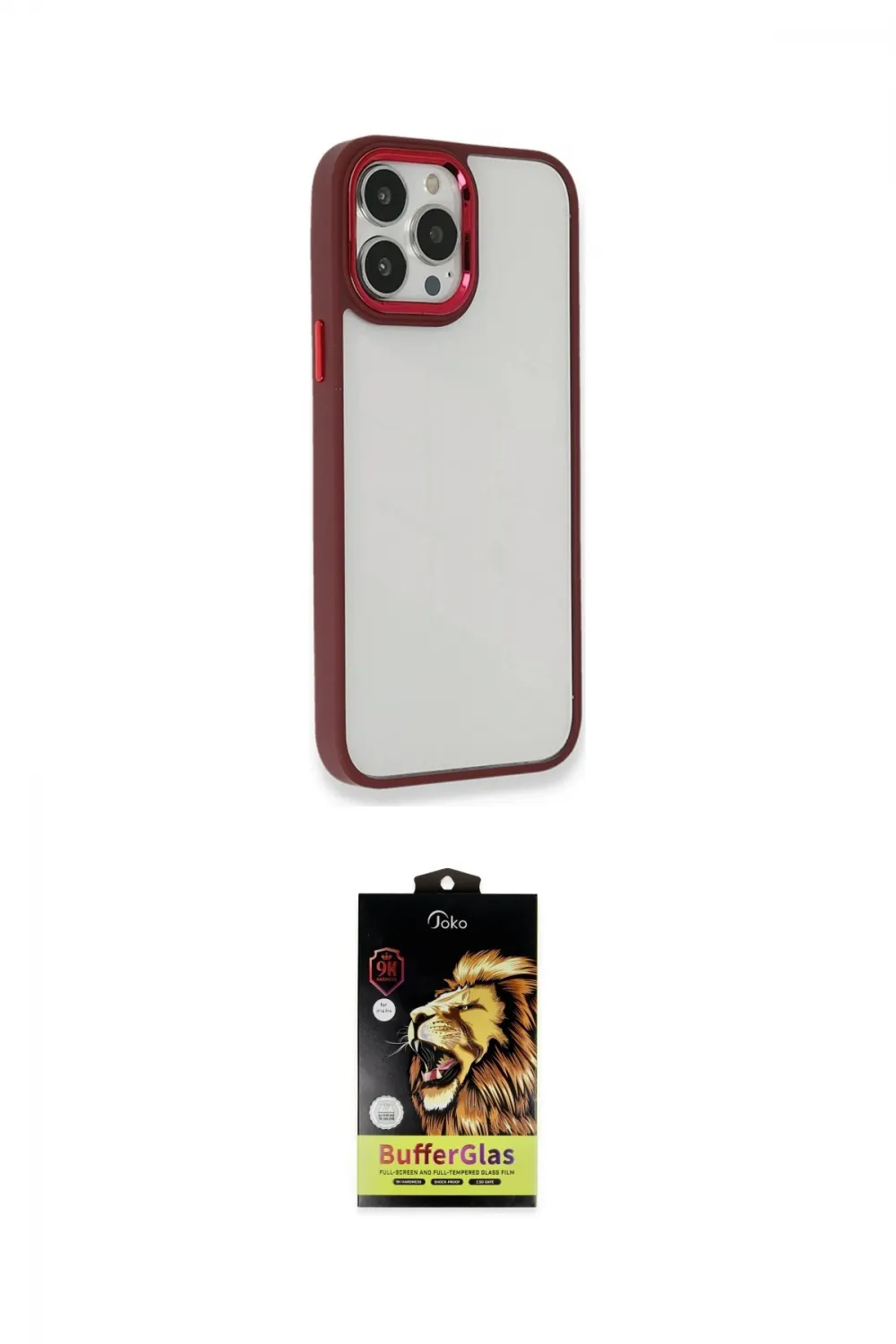 ieg™ iPhone 14 Pro Max Kılıf Eksen Doku Prime - Siyah Buffer Cam Ekran Koruyucu