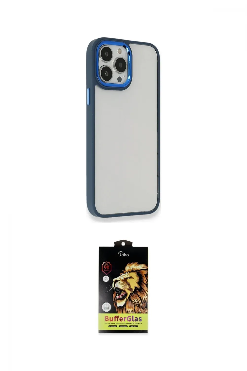 ieg™ iPhone 14 Pro Max Kılıf Eksen Doku Prime - Siyah Buffer Cam Ekran Koruyucu