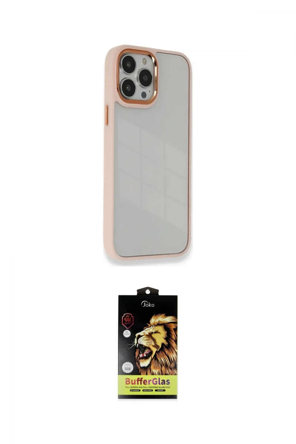 ieg™ iPhone 14 Pro Max Kılıf Eksen Doku Prime - Siyah Buffer Cam Ekran Koruyucu