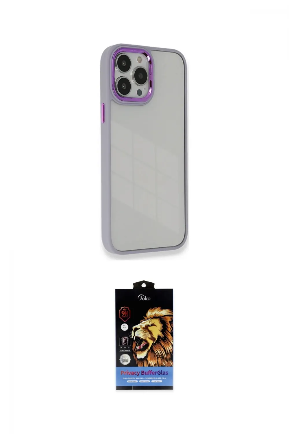 ieg™ iPhone 14 Pro Max Kılıf Eksen Doku Prime - Siyah Buffer Hayalet Cam Ekran Koruyucu