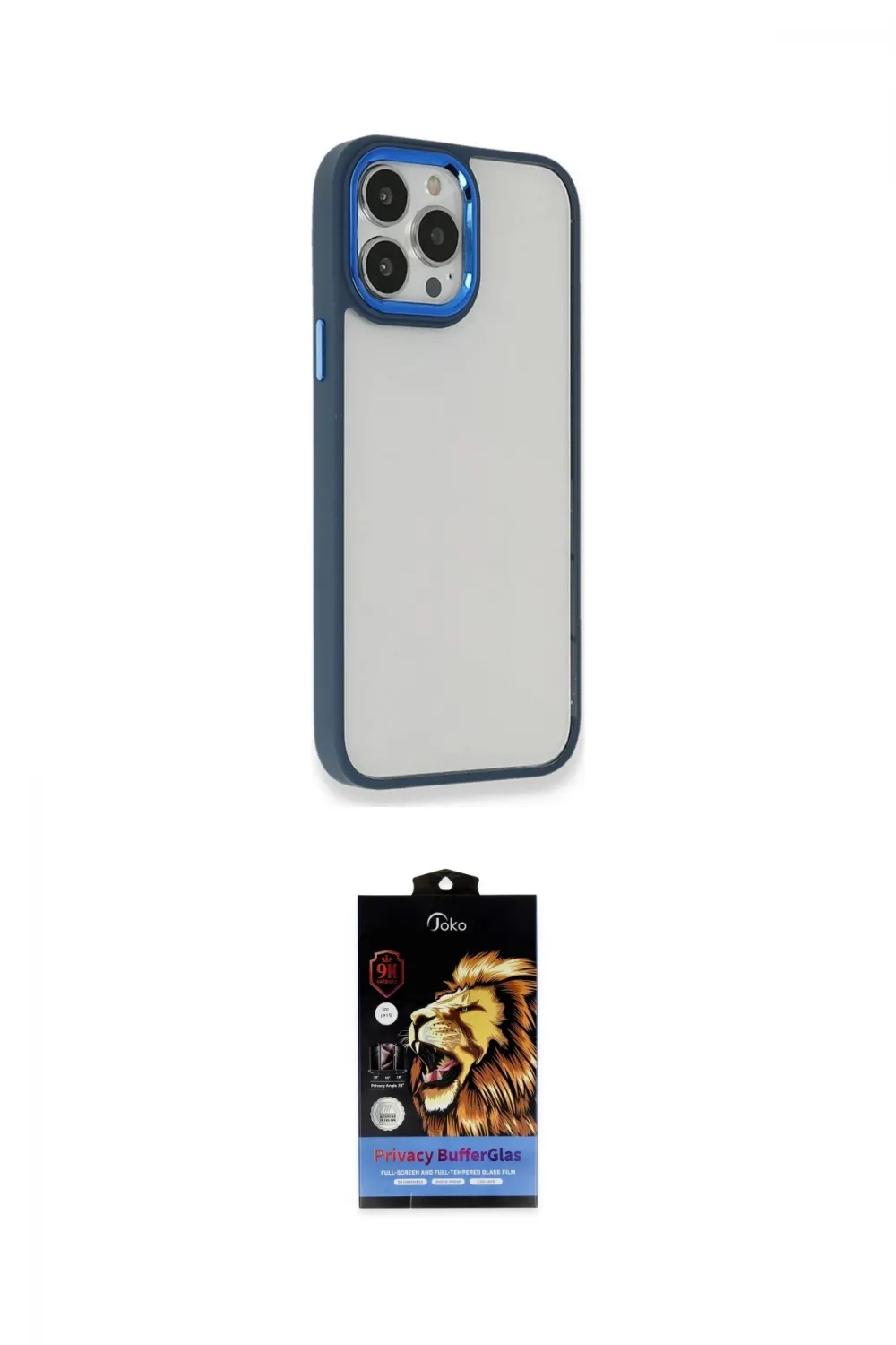 ieg™ iPhone 14 Pro Max Kılıf Eksen Doku Prime - Siyah Buffer Hayalet Cam Ekran Koruyucu