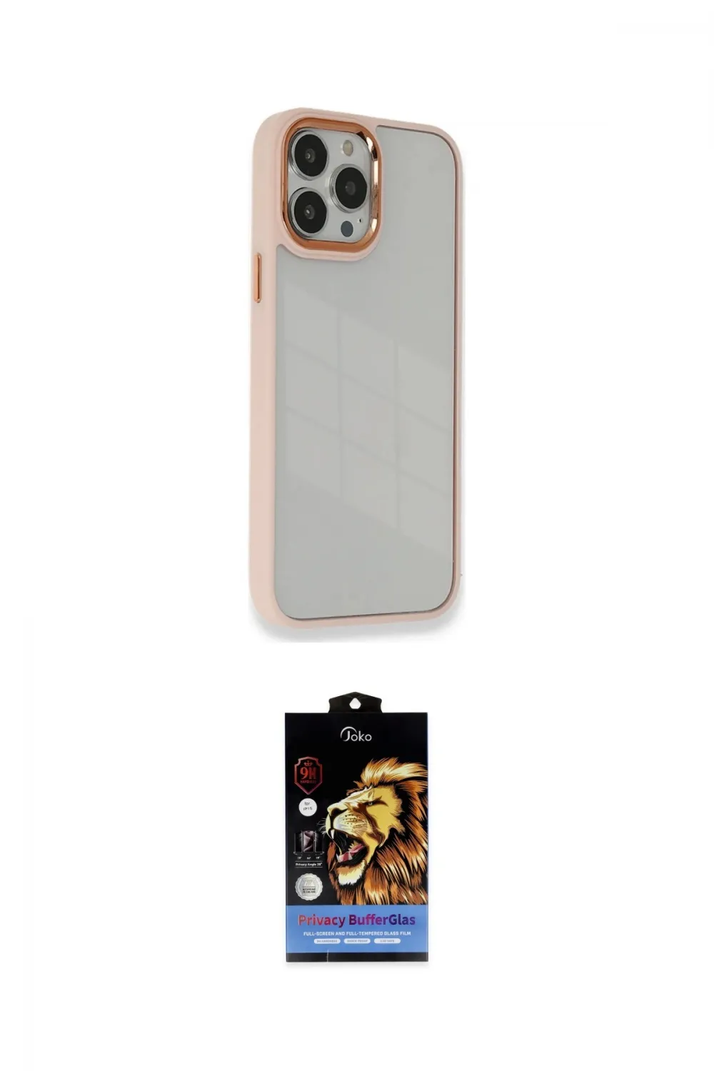 ieg™ iPhone 14 Pro Max Kılıf Eksen Doku Prime - Siyah Buffer Hayalet Cam Ekran Koruyucu