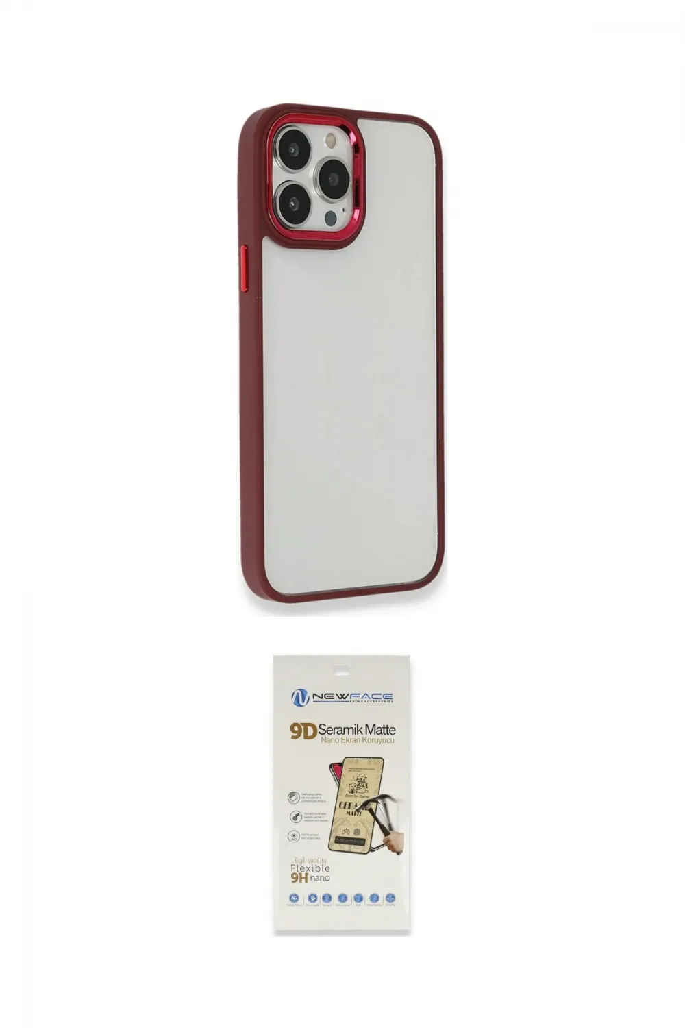 ieg™ iPhone 14 Pro Max Kılıf Eksen Doku Prime - Siyah Mat Seramik Nano Ekran Koruyucu