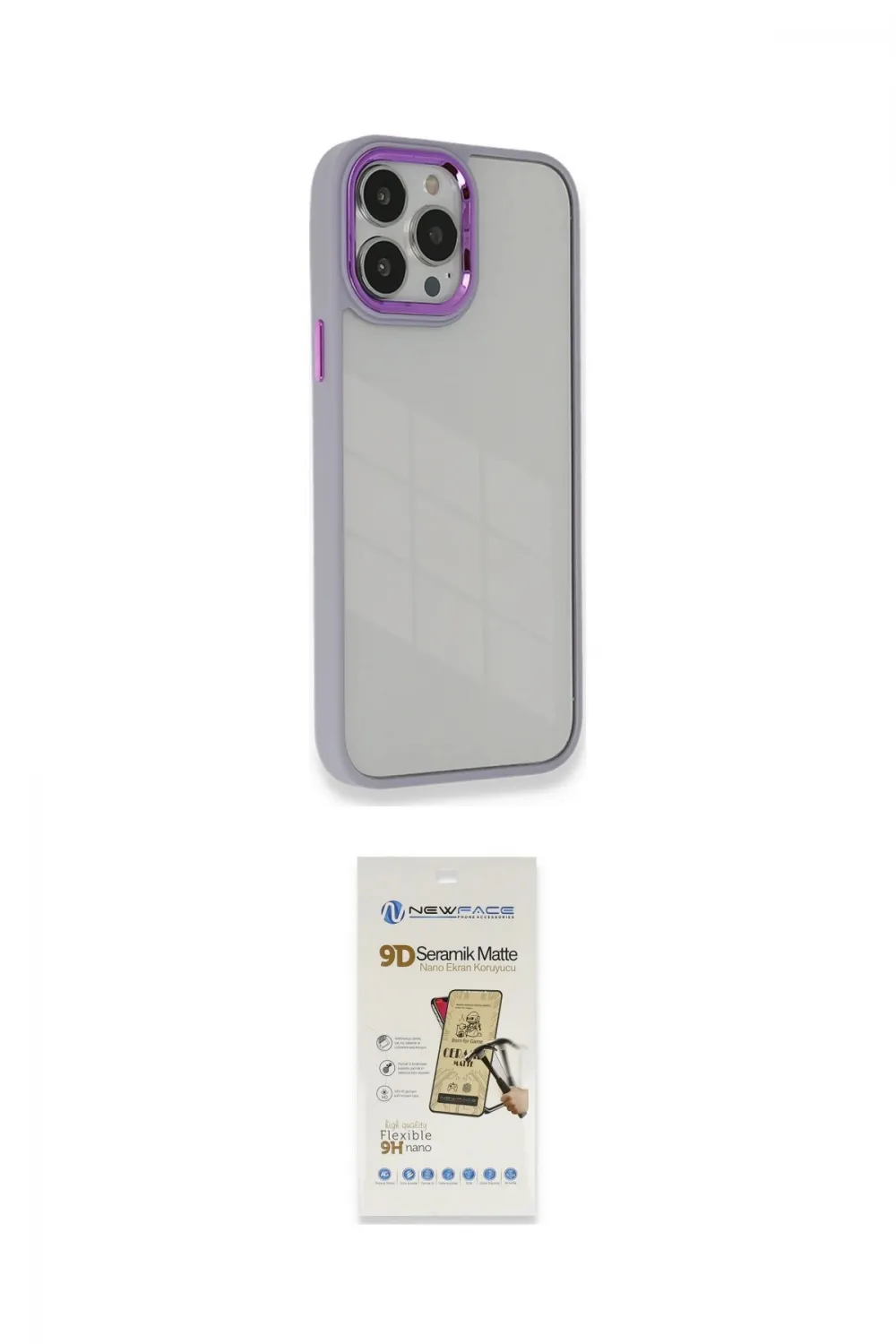 ieg™ iPhone 14 Pro Max Kılıf Eksen Doku Prime - Siyah Mat Seramik Nano Ekran Koruyucu