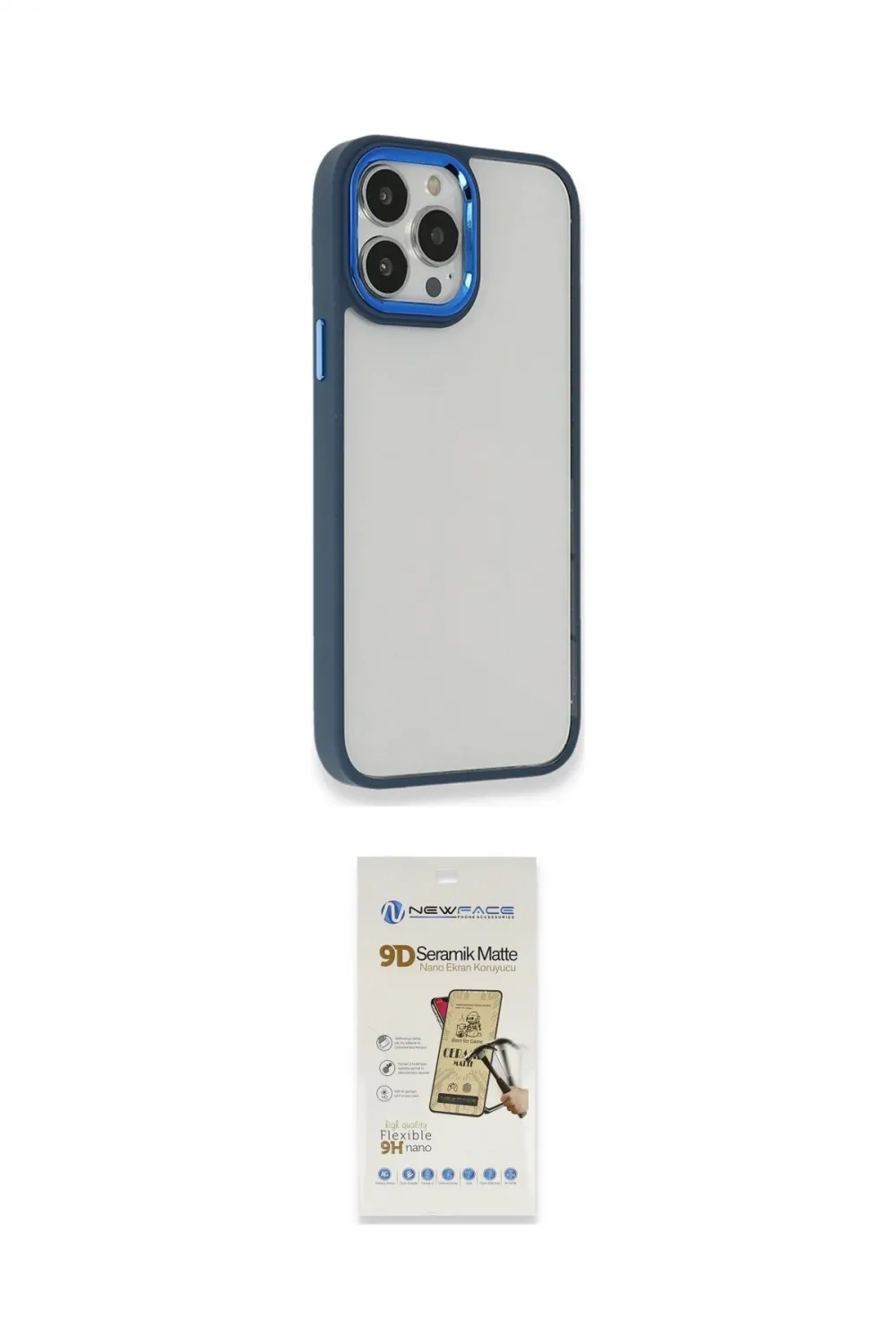 ieg™ iPhone 14 Pro Max Kılıf Eksen Doku Prime - Siyah Mat Seramik Nano Ekran Koruyucu
