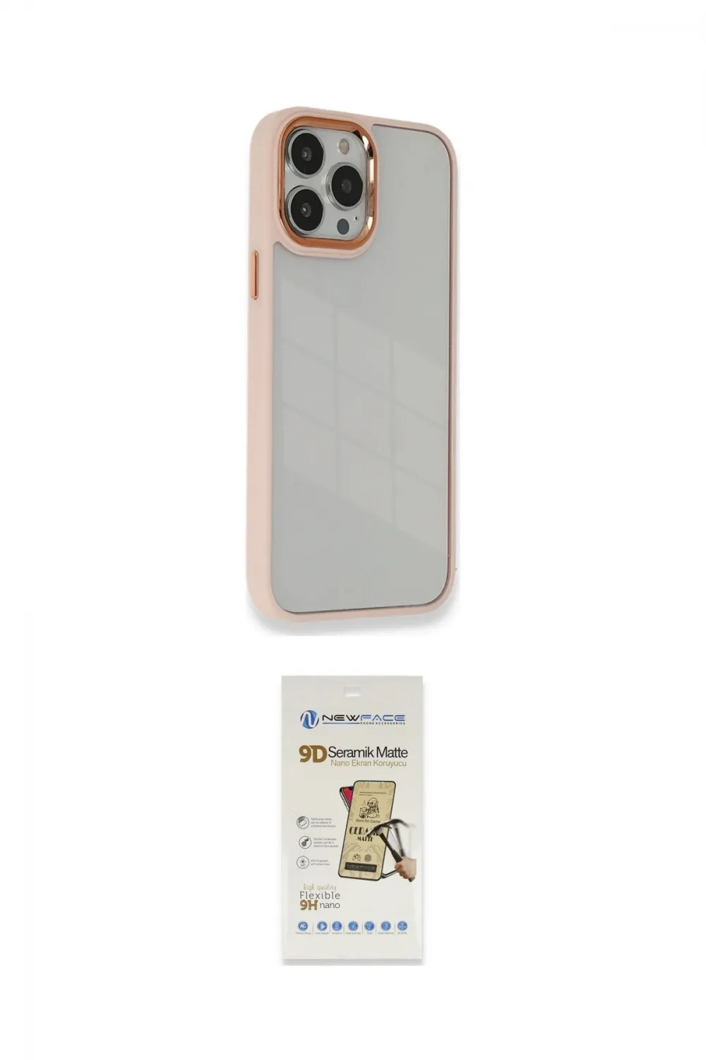 ieg™ iPhone 14 Pro Max Kılıf Eksen Doku Prime - Siyah Mat Seramik Nano Ekran Koruyucu