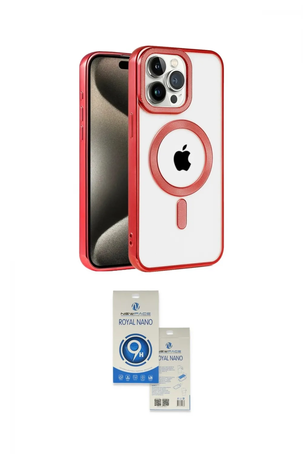 ieg™ iPhone 14 Pro Max Kılıf Eksen Form Koleksiyonu - Şeffaf Royal Nano Ekran Koruyucu