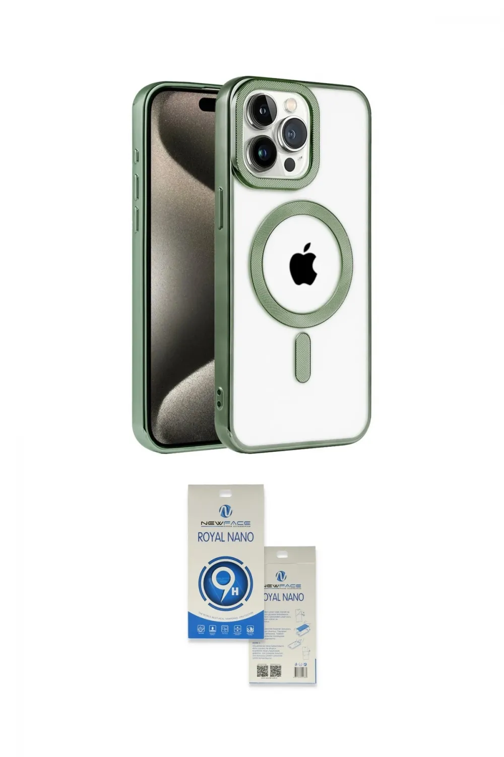 ieg™ iPhone 14 Pro Max Kılıf Eksen Form Koleksiyonu - Şeffaf Royal Nano Ekran Koruyucu