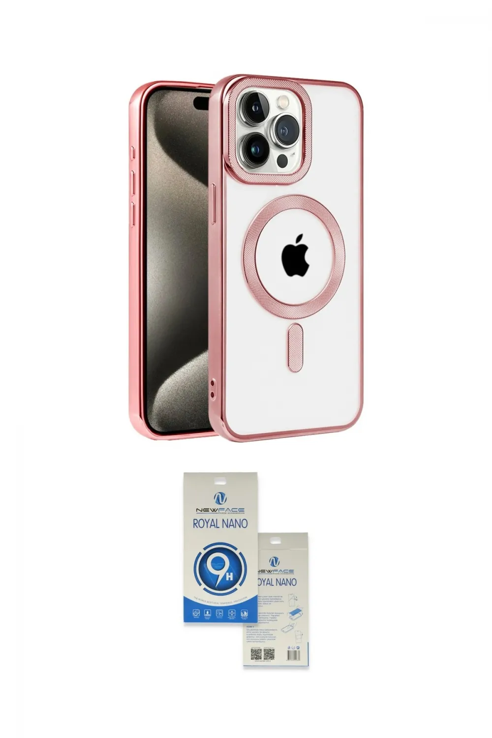 ieg™ iPhone 14 Pro Max Kılıf Eksen Form Koleksiyonu - Şeffaf Royal Nano Ekran Koruyucu