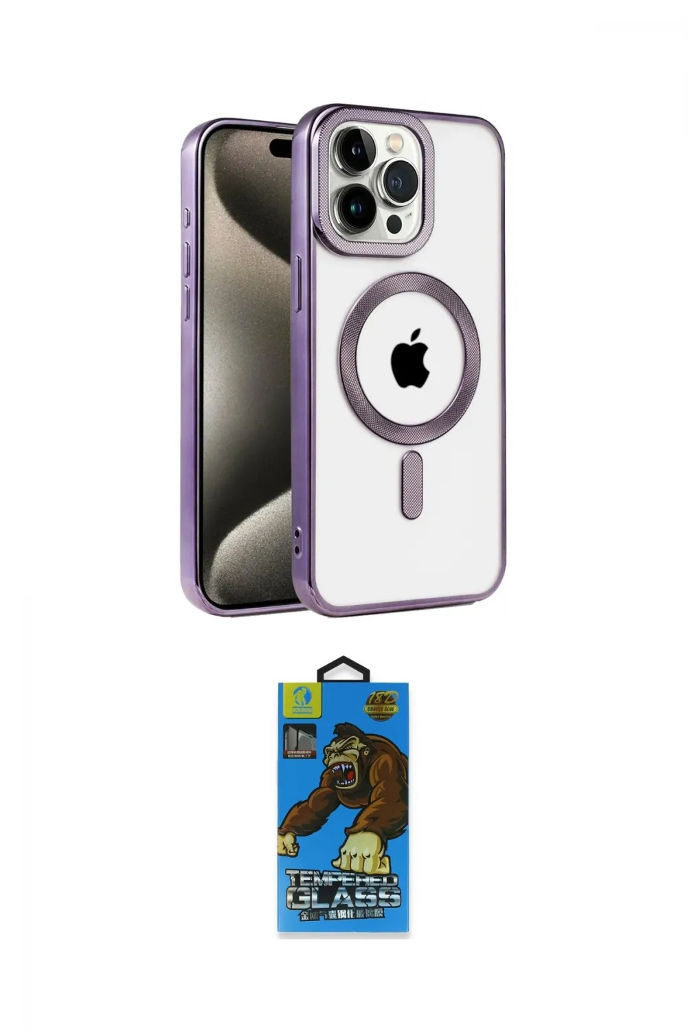 ieg™ iPhone 14 Pro Max Kılıf Eksen Form Koleksiyonu - Siyah 18D Cam Ekran Koruyucu