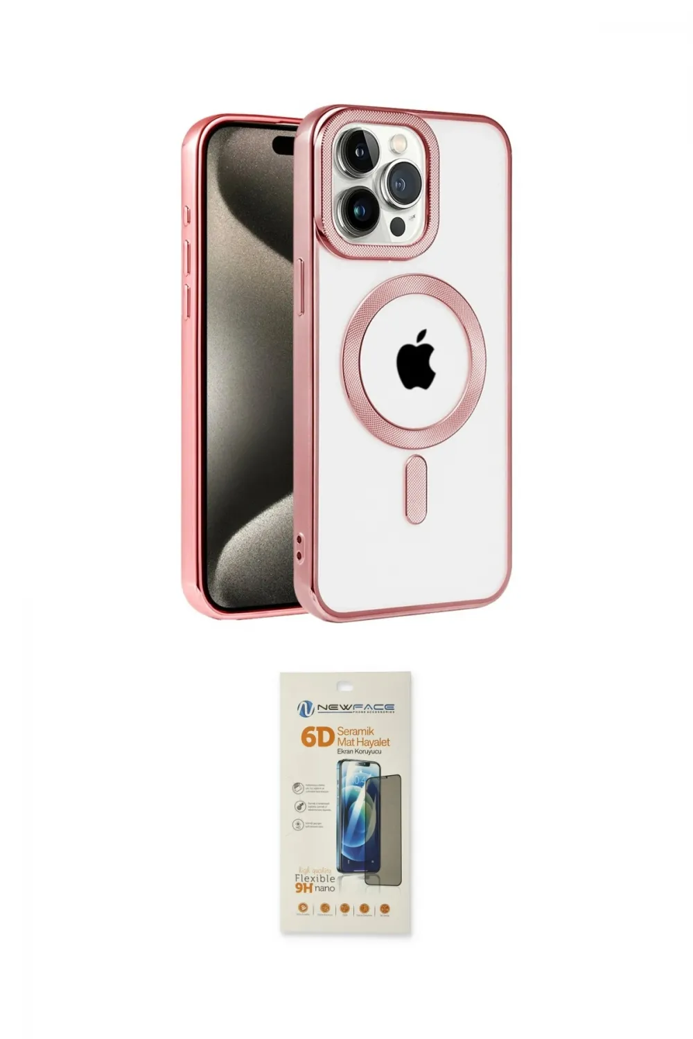 ieg™ iPhone 14 Pro Max Kılıf Eksen Form Koleksiyonu - Siyah 6D Mat Seramik Hayalet Nano Ekran Koruyucu