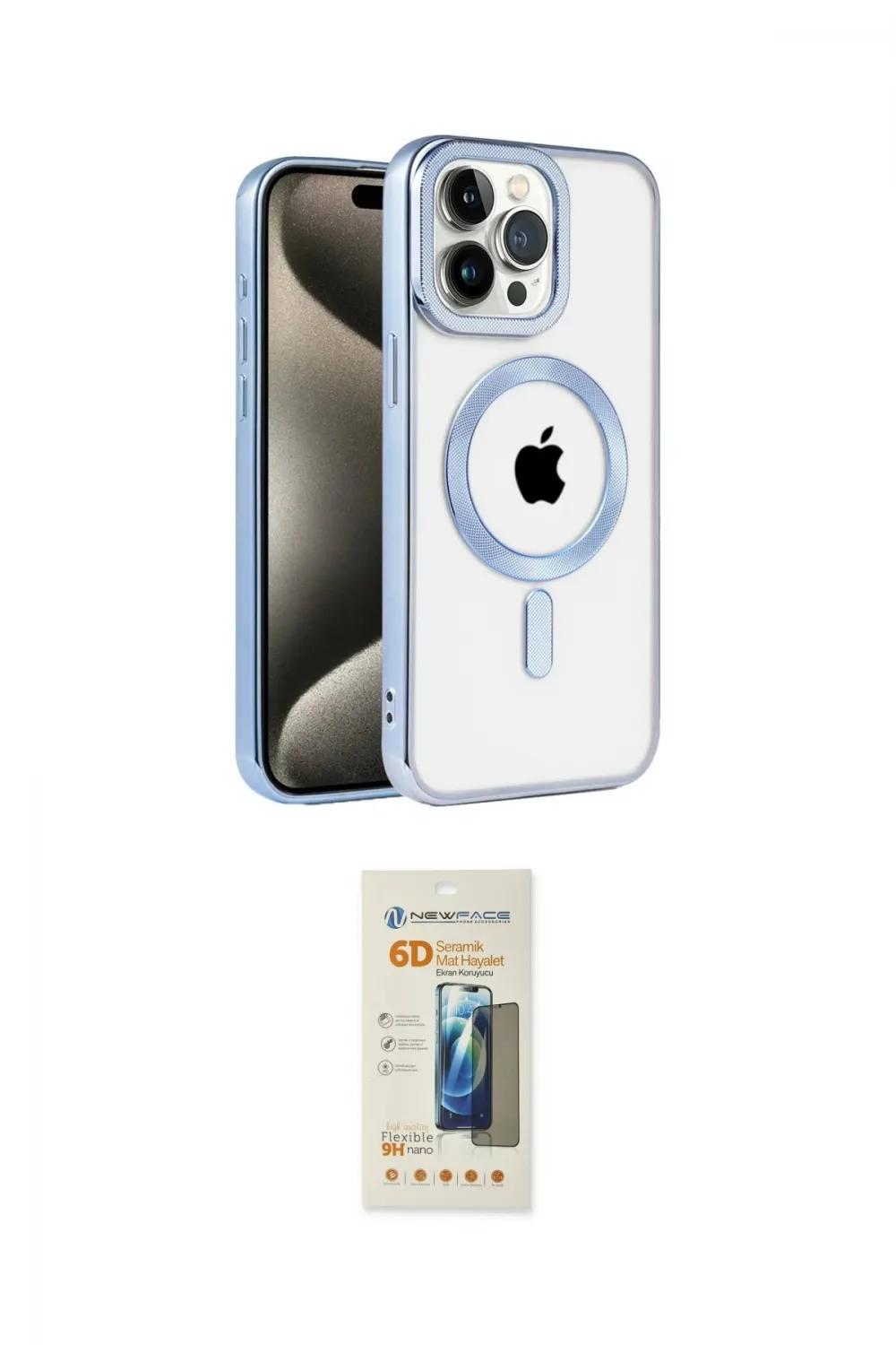 ieg™ iPhone 14 Pro Max Kılıf Eksen Form Koleksiyonu - Siyah 6D Mat Seramik Hayalet Nano Ekran Koruyucu