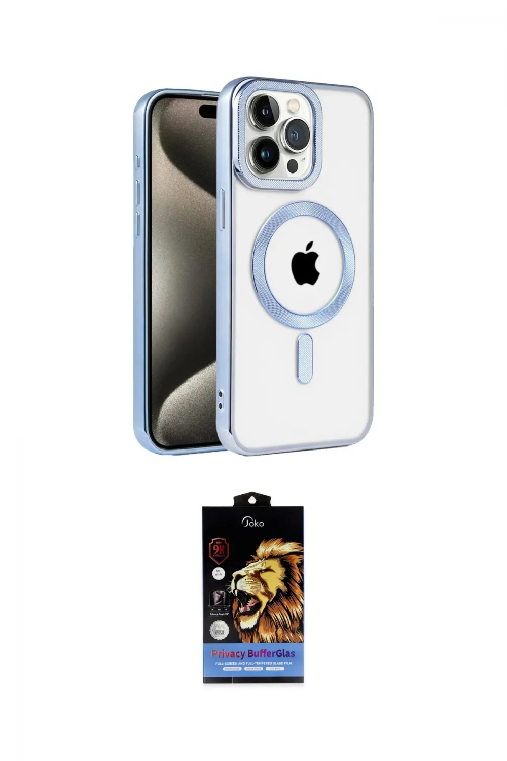 ieg™ iPhone 14 Pro Max Kılıf Eksen Form Koleksiyonu - Siyah Buffer Hayalet Cam Ekran Koruyucu