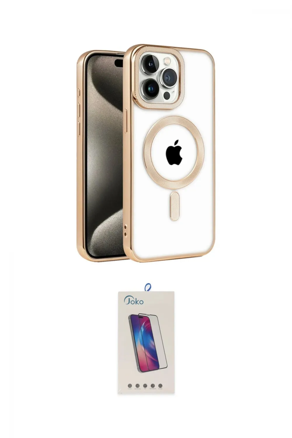 ieg™ iPhone 14 Pro Max Kılıf Eksen Form Koleksiyonu - Siyah Joko 5D Cam
