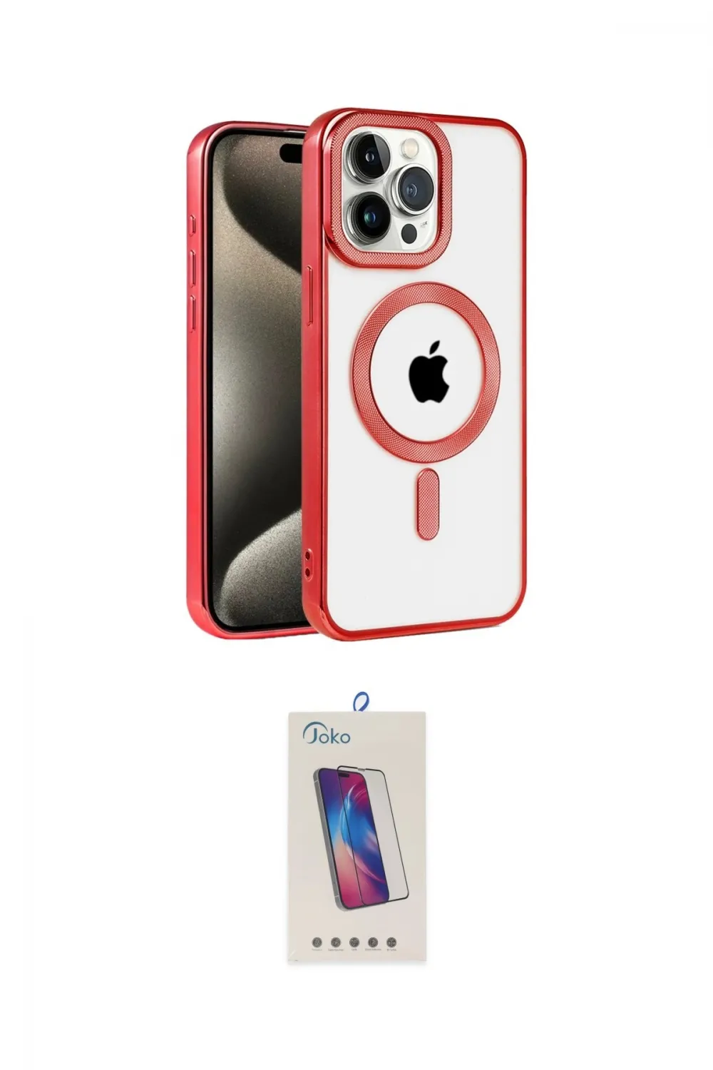 ieg™ iPhone 14 Pro Max Kılıf Eksen Form Koleksiyonu - Siyah Joko 5D Cam