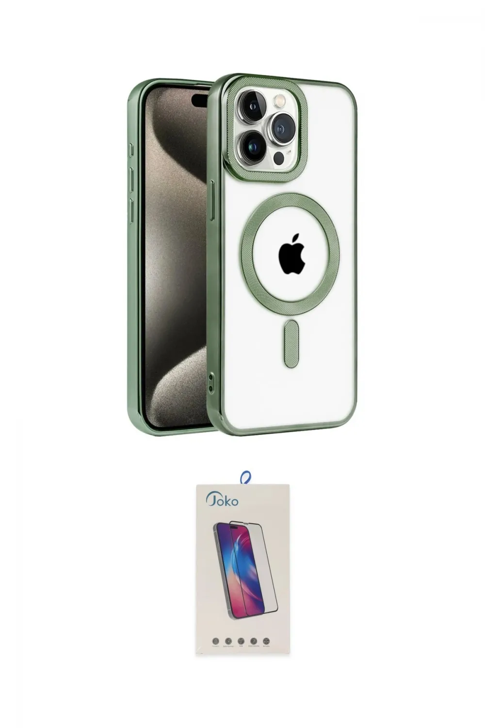 ieg™ iPhone 14 Pro Max Kılıf Eksen Form Koleksiyonu - Siyah Joko 5D Cam