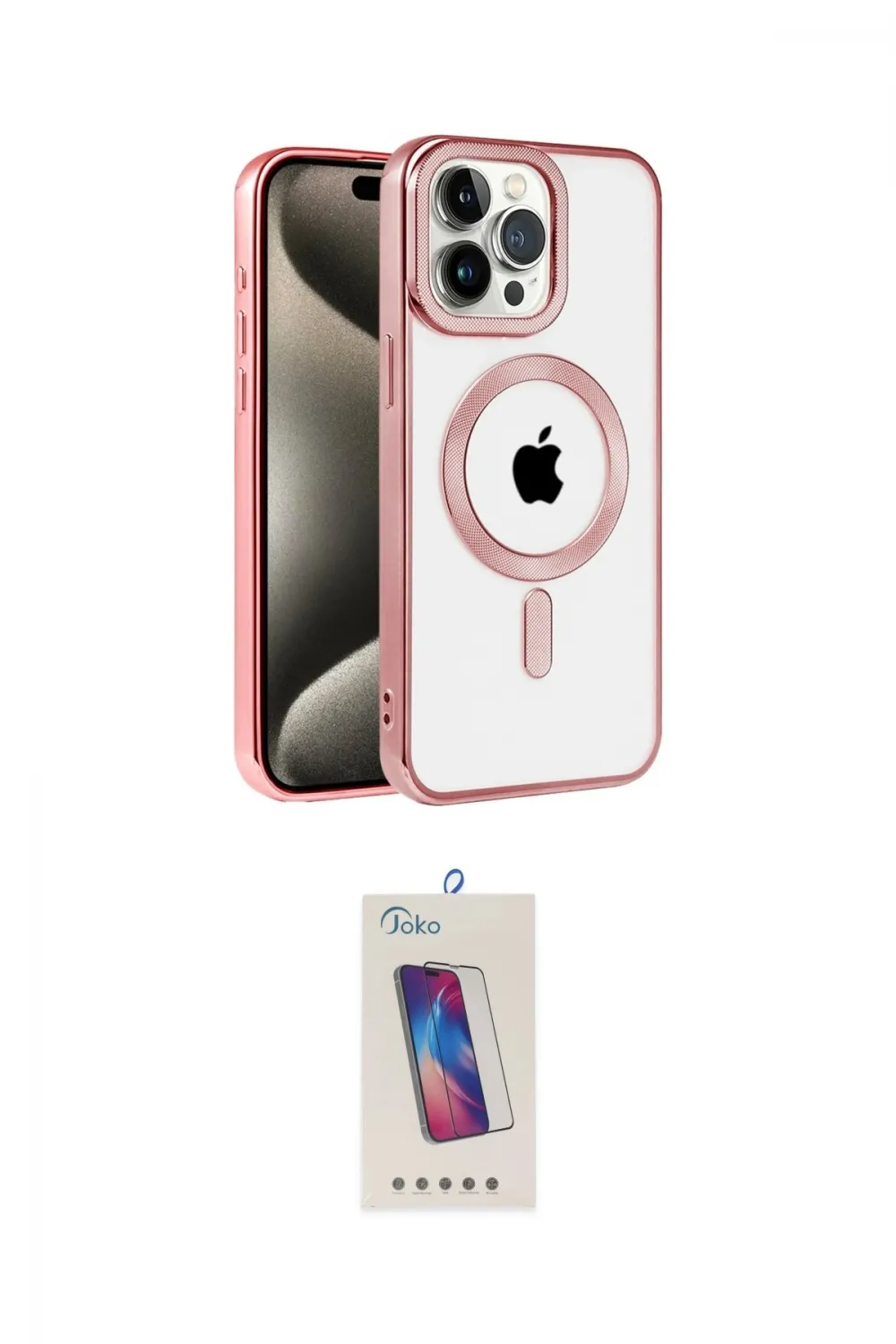 ieg™ iPhone 14 Pro Max Kılıf Eksen Form Koleksiyonu - Siyah Joko 5D Cam