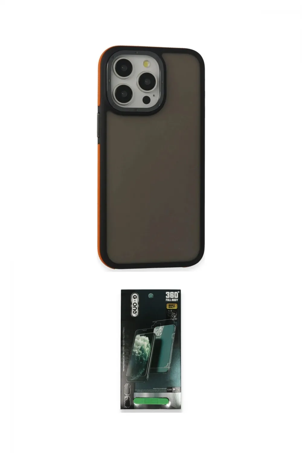ieg™ iPhone 14 Pro Max Kılıf Eksen Işık - Şeffaf 360 Full Body Arka Koruyucu