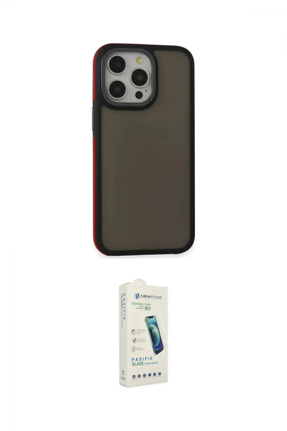 ieg™ iPhone 14 Pro Max Kılıf Eksen Işık - Şeffaf Pasifik Cam Ekran Koruyucu