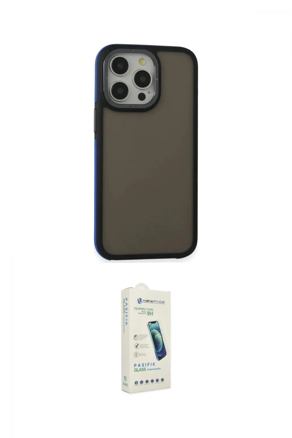 ieg™ iPhone 14 Pro Max Kılıf Eksen Işık - Şeffaf Pasifik Cam Ekran Koruyucu