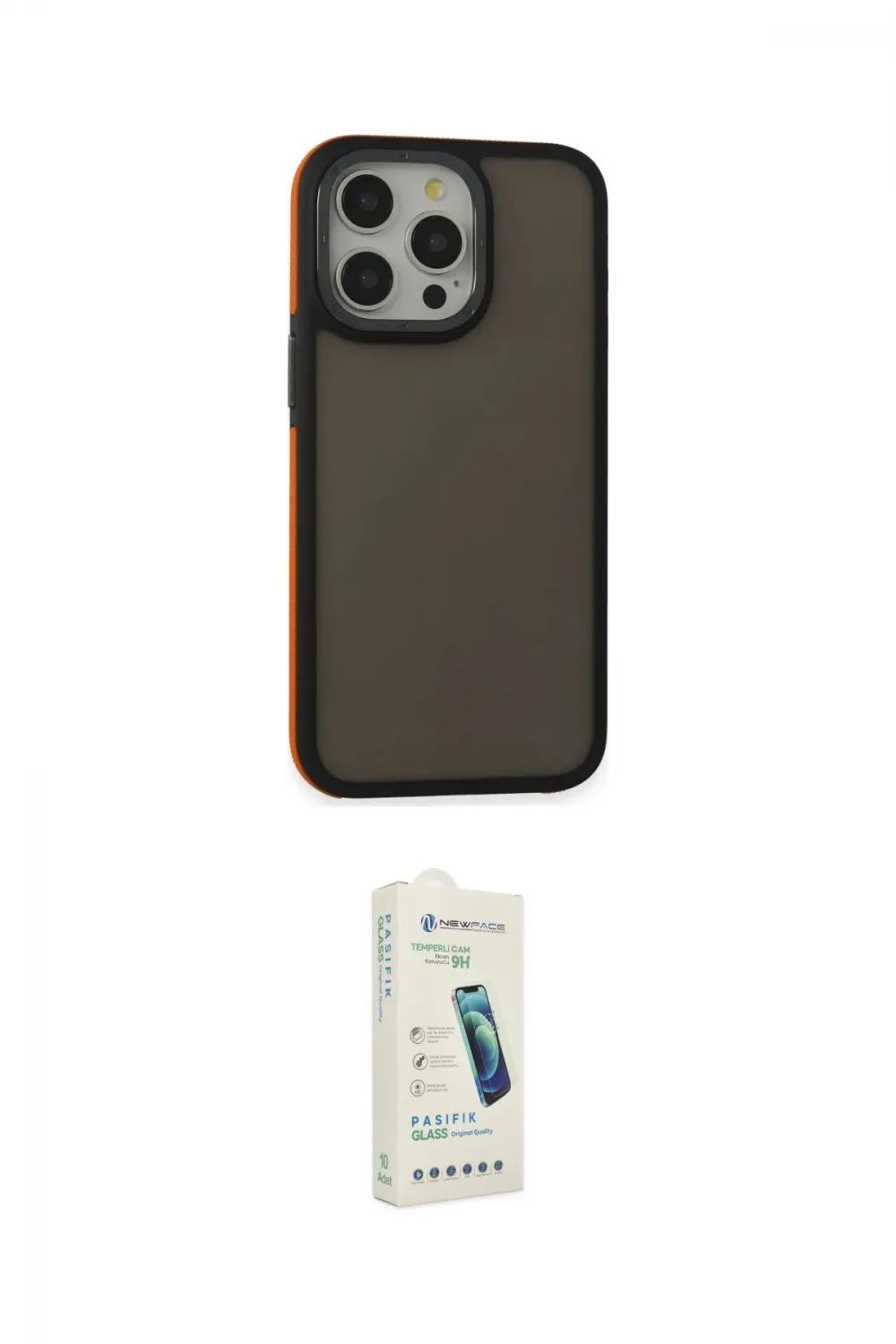 ieg™ iPhone 14 Pro Max Kılıf Eksen Işık - Şeffaf Pasifik Cam Ekran Koruyucu