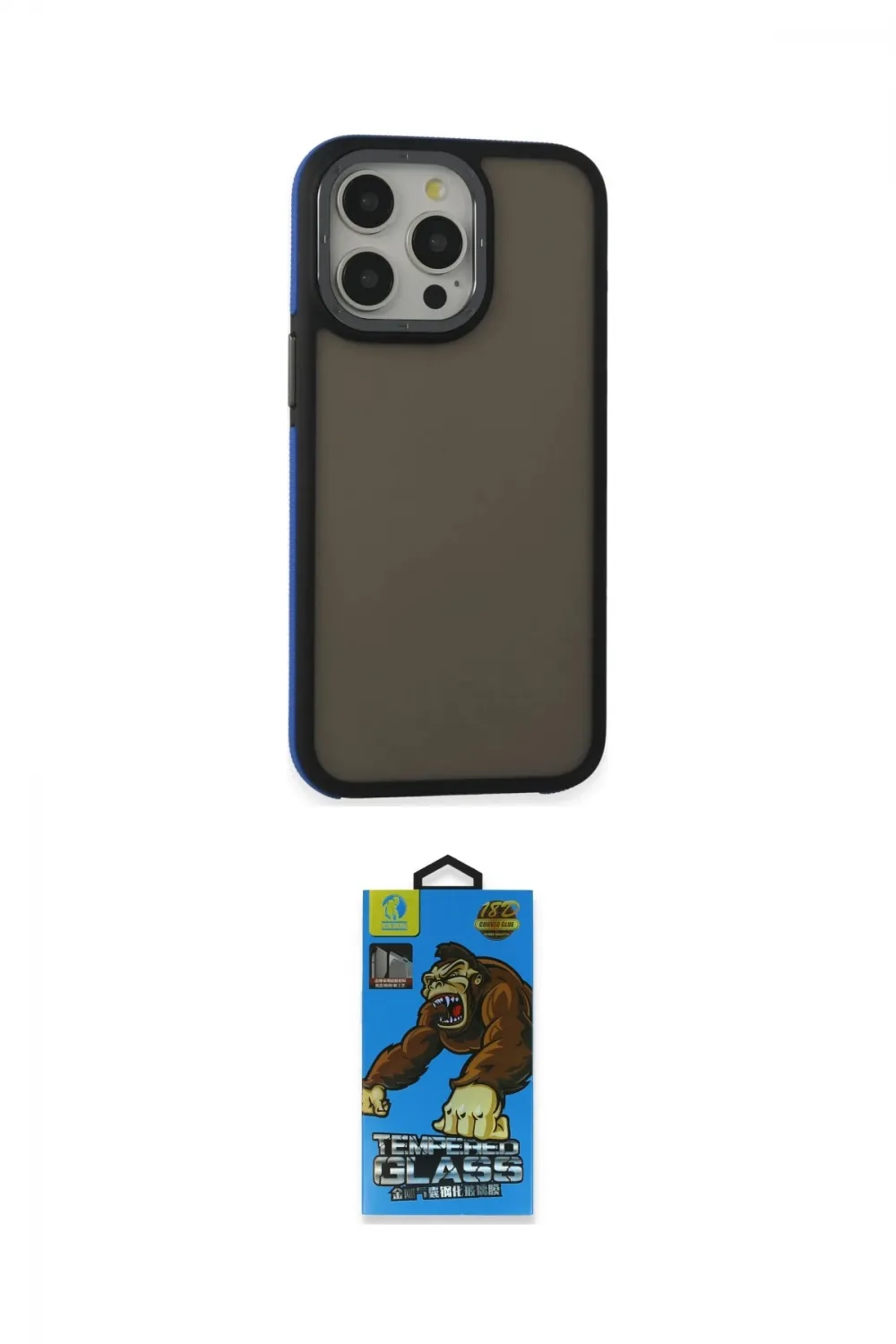 ieg™ iPhone 14 Pro Max Kılıf Eksen Işık - Siyah 18D Cam Ekran Koruyucu
