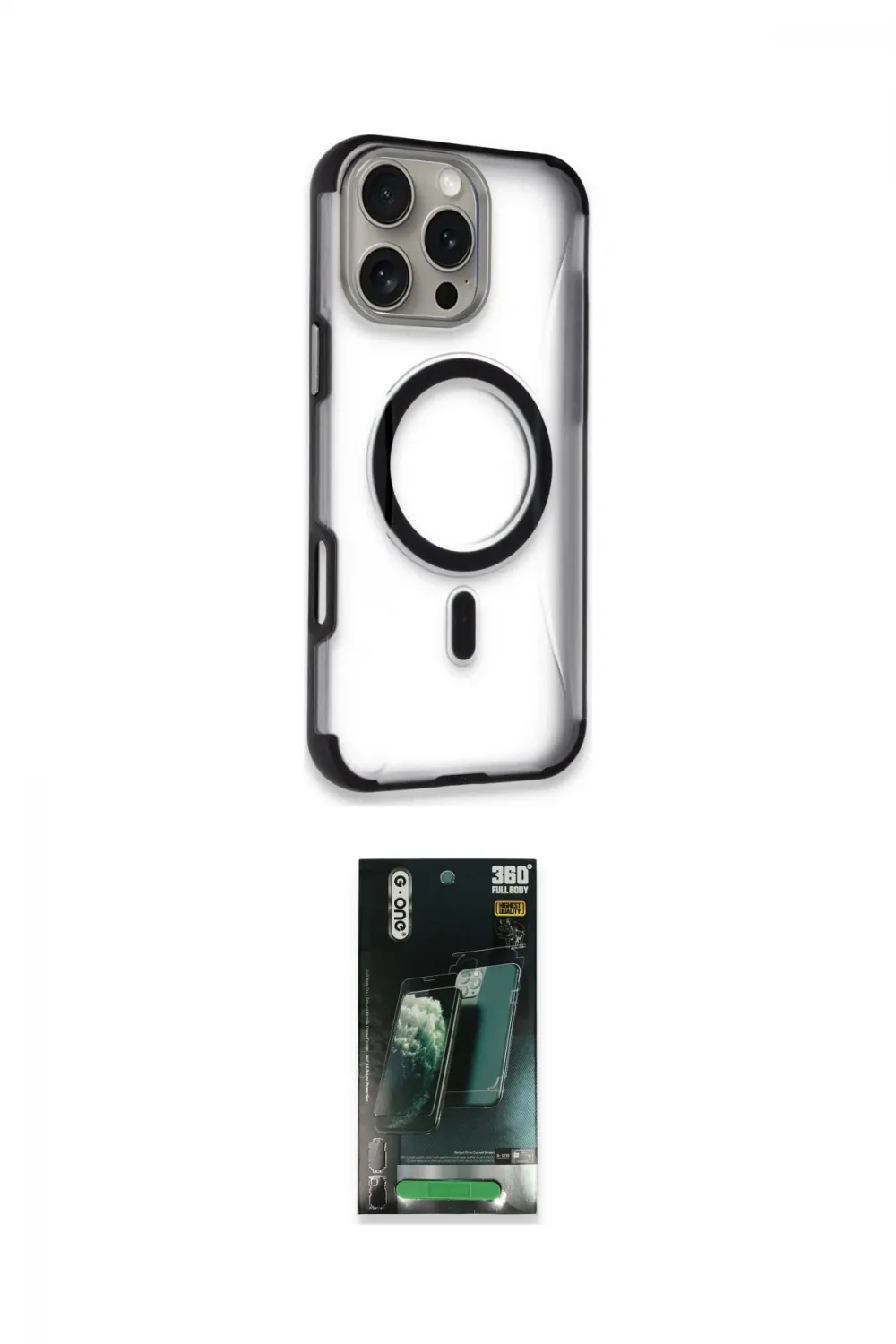 ieg™ iPhone 14 Pro Max Kılıf Eksen Klasik Koleksiyonu - Şeffaf 360 Full Body Arka Koruyucu