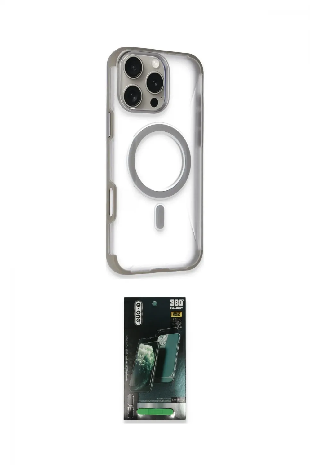 ieg™ iPhone 14 Pro Max Kılıf Eksen Klasik Koleksiyonu - Şeffaf 360 Full Body Arka Koruyucu