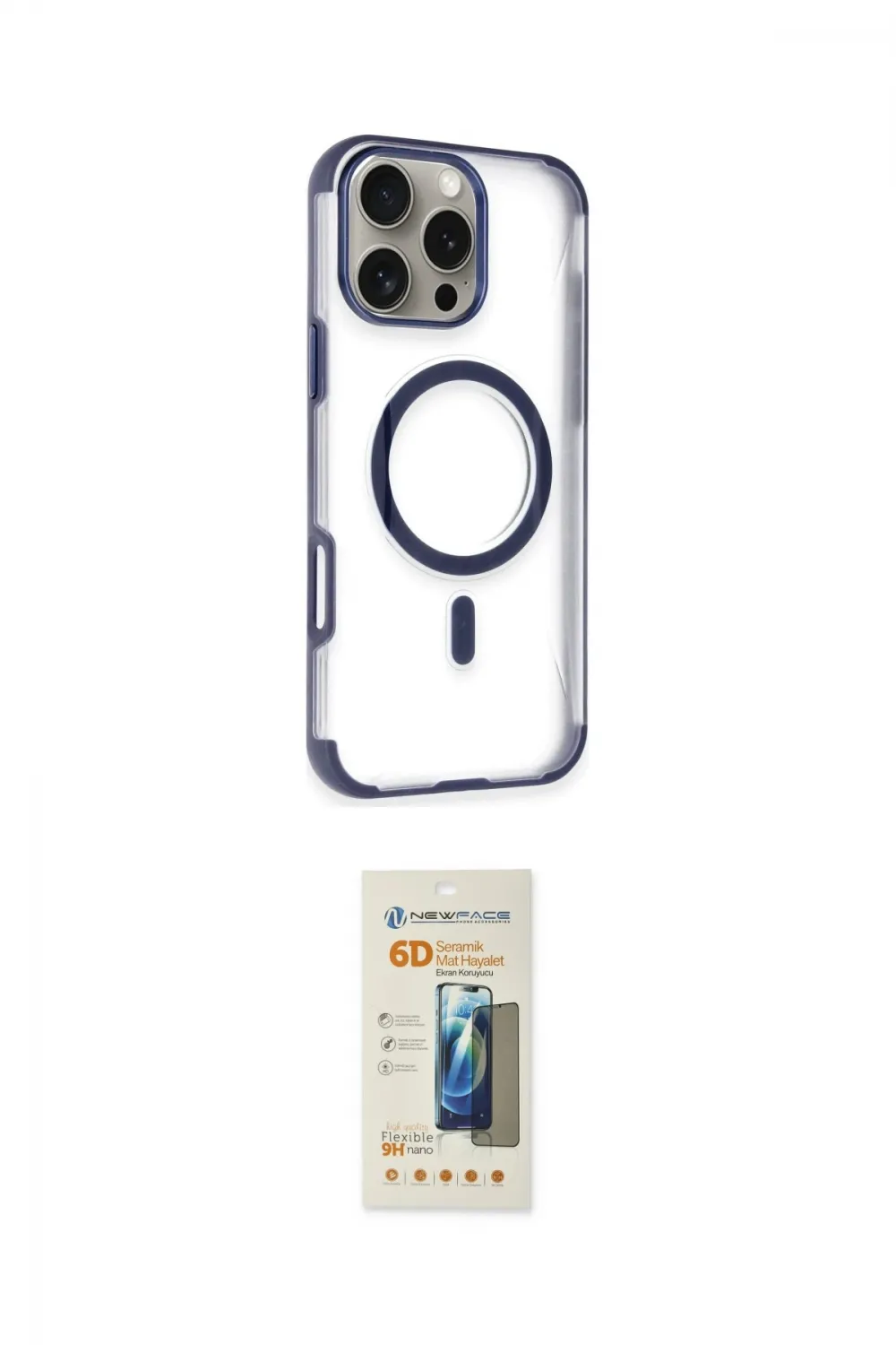 ieg™ iPhone 14 Pro Max Kılıf Eksen Klasik Koleksiyonu - Siyah 6D Mat Seramik Hayalet Nano Ekran Koruyucu