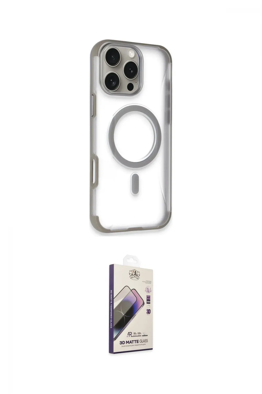 ieg™ iPhone 14 Pro Max Kılıf Eksen Klasik Koleksiyonu - Siyah Bilvis 3D Mat Cam Ekran Koruyucu