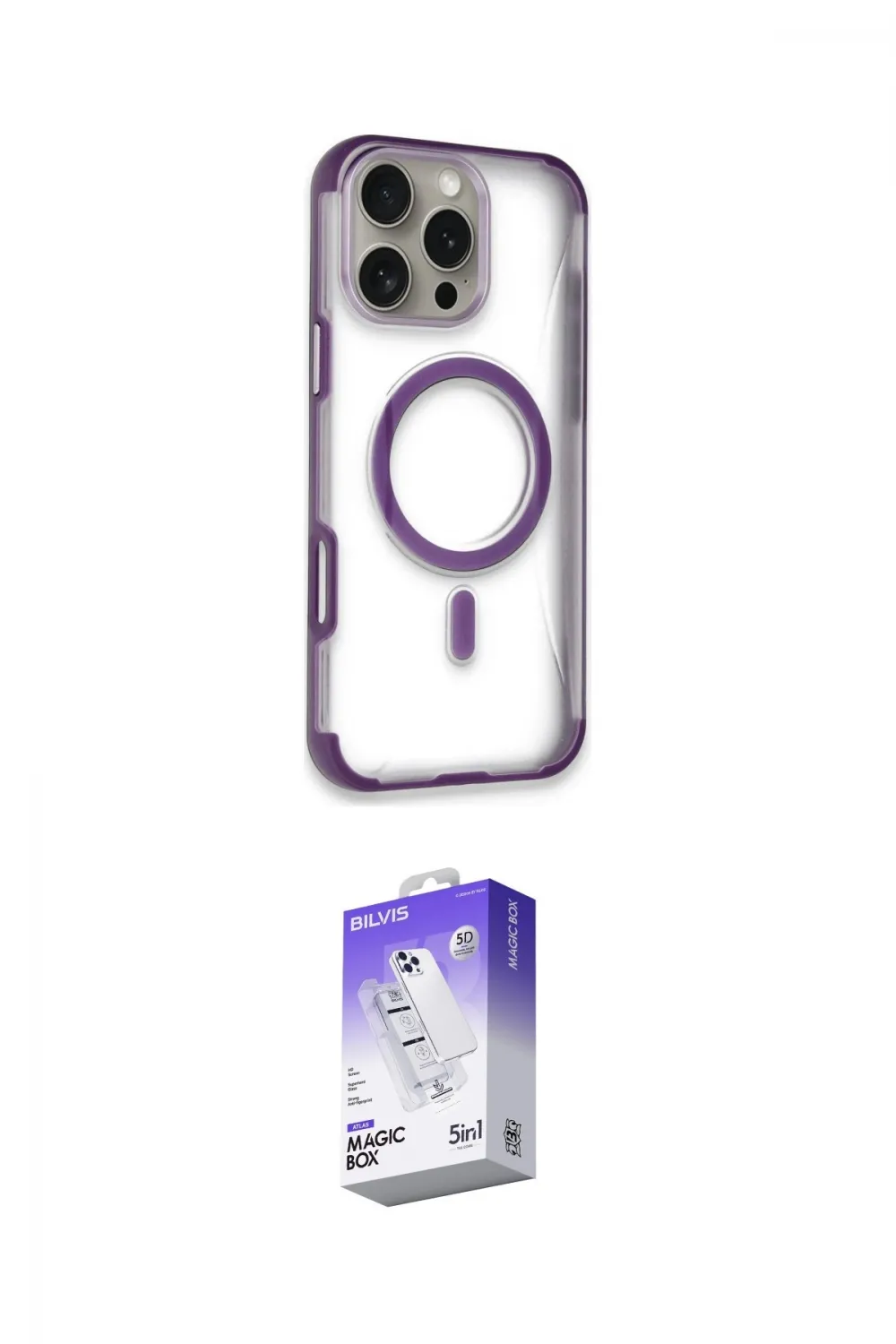 ieg™ iPhone 14 Pro Max Kılıf Eksen Klasik Koleksiyonu - Siyah Bilvis 5in1 3D Magic Cam Ekran Koruyucu