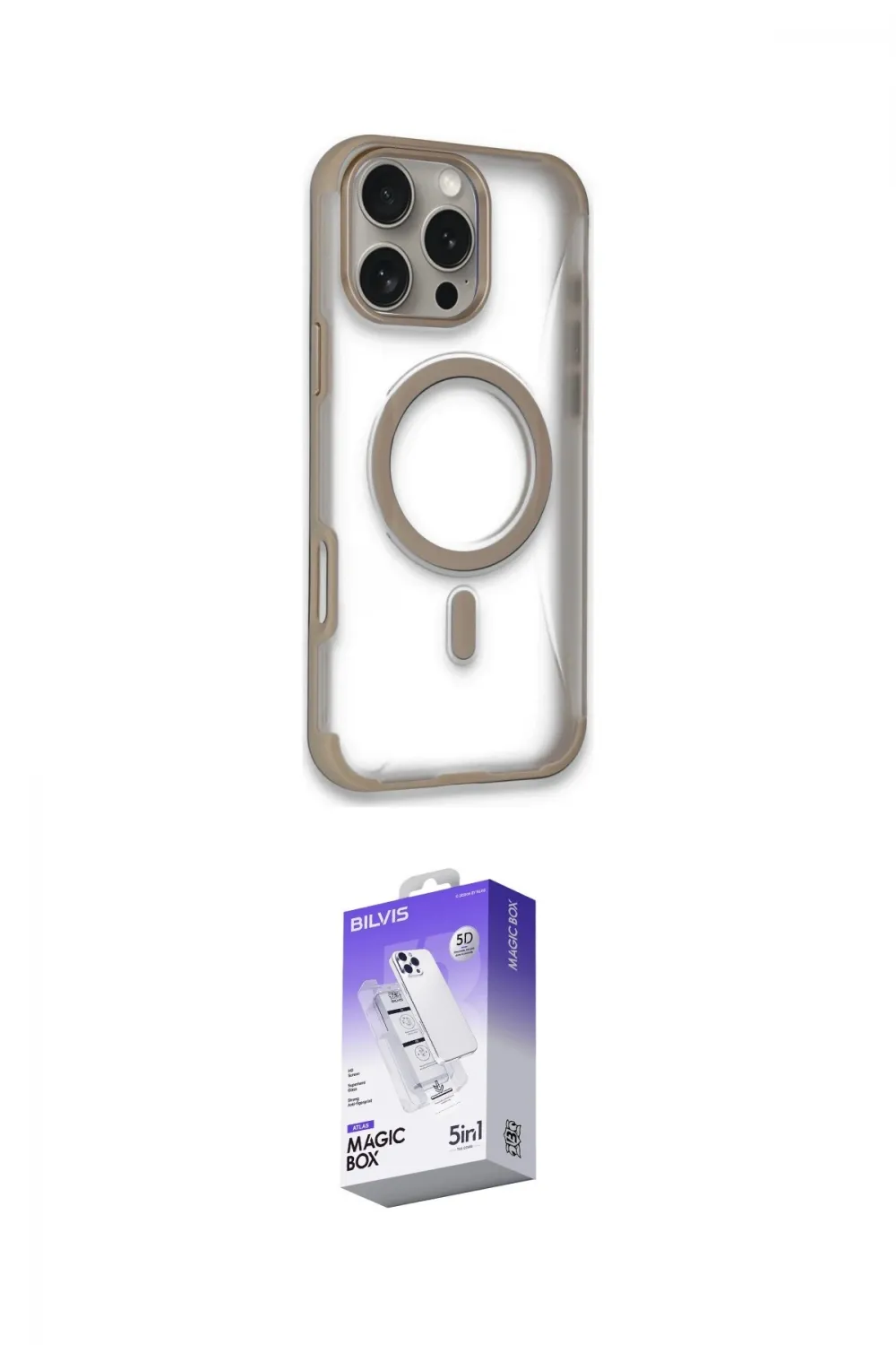 ieg™ iPhone 14 Pro Max Kılıf Eksen Klasik Koleksiyonu - Siyah Bilvis 5in1 3D Magic Cam Ekran Koruyucu