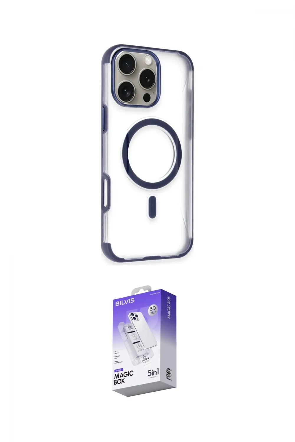 ieg™ iPhone 14 Pro Max Kılıf Eksen Klasik Koleksiyonu - Siyah Bilvis 5in1 3D Magic Cam Ekran Koruyucu