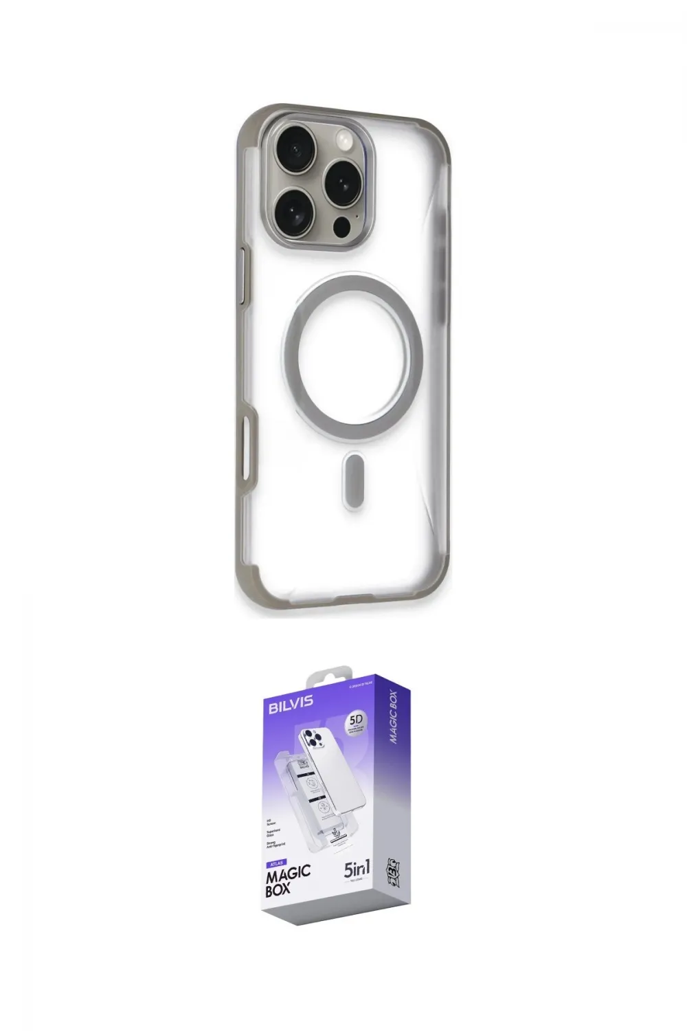 ieg™ iPhone 14 Pro Max Kılıf Eksen Klasik Koleksiyonu - Siyah Bilvis 5in1 3D Magic Cam Ekran Koruyucu