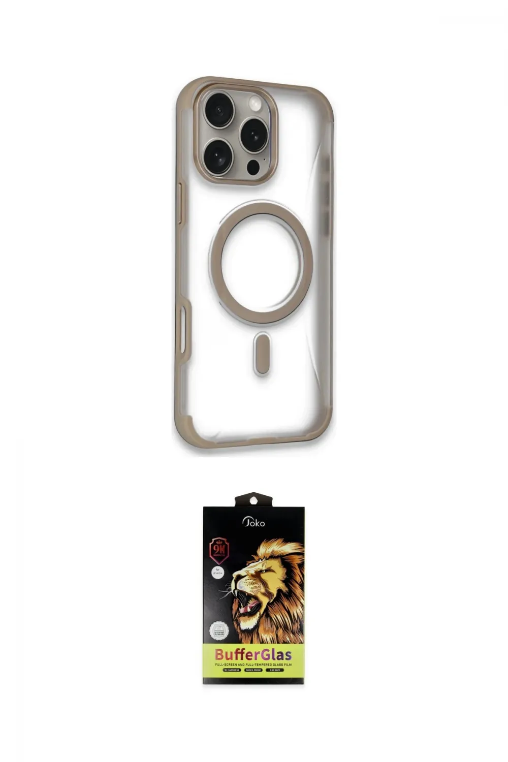 ieg™ iPhone 14 Pro Max Kılıf Eksen Klasik Koleksiyonu - Siyah Buffer Cam Ekran Koruyucu