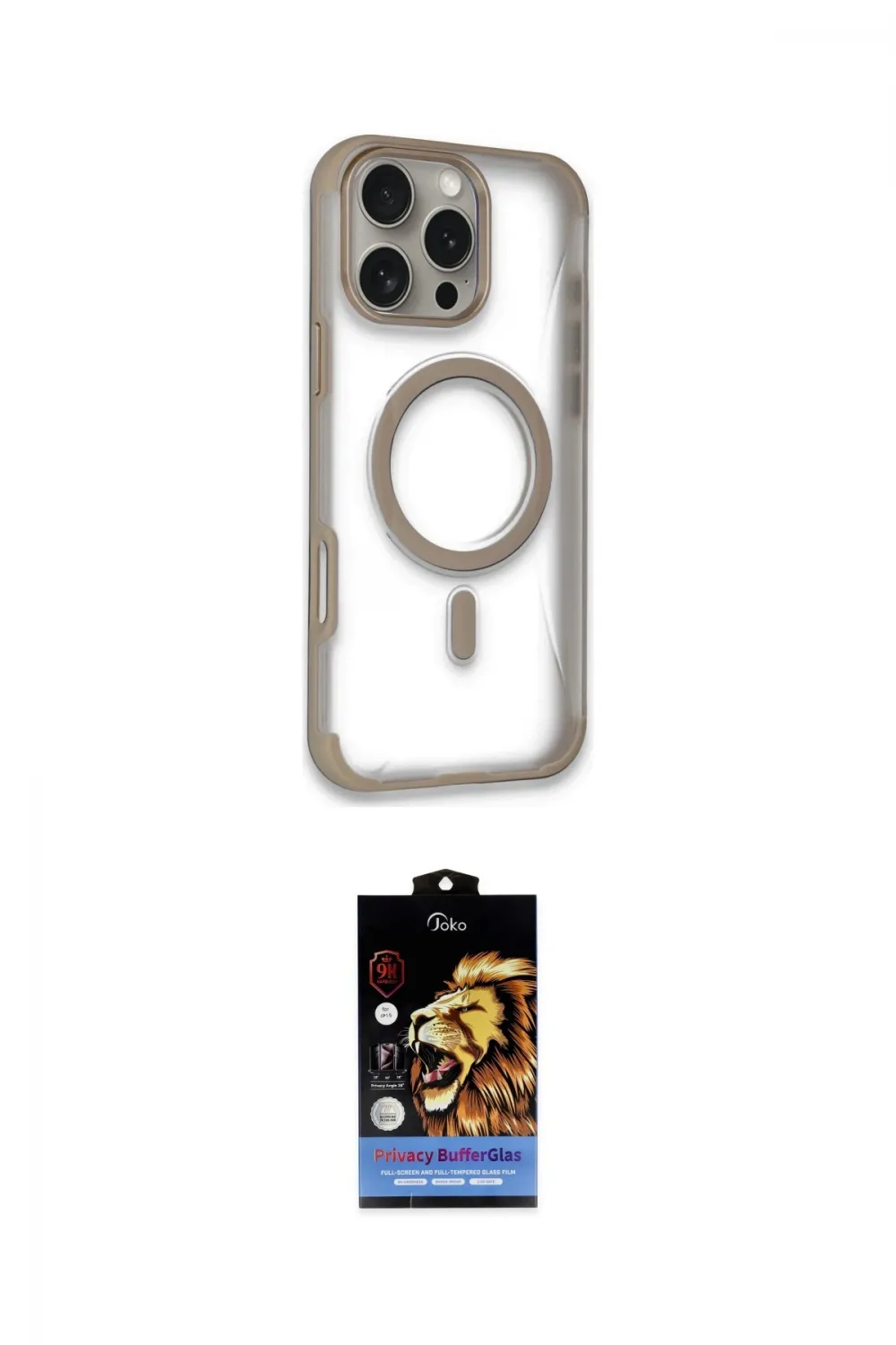 ieg™ iPhone 14 Pro Max Kılıf Eksen Klasik Koleksiyonu - Siyah Buffer Hayalet Cam Ekran Koruyucu