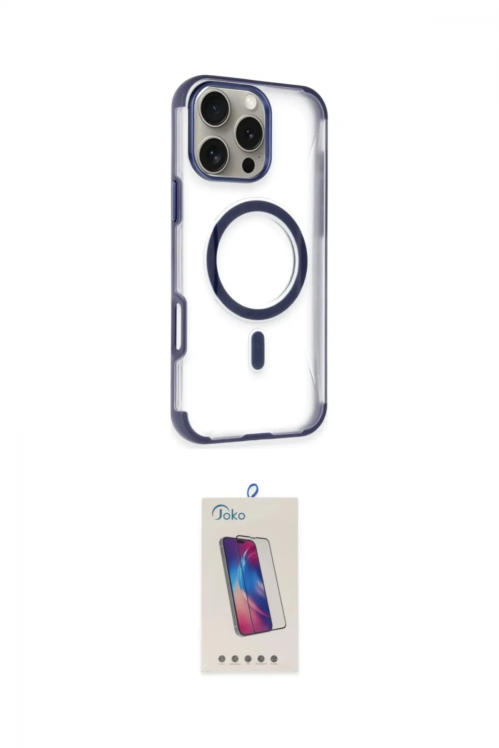 ieg™ iPhone 14 Pro Max Kılıf Eksen Klasik Koleksiyonu - Siyah Joko 5D Cam