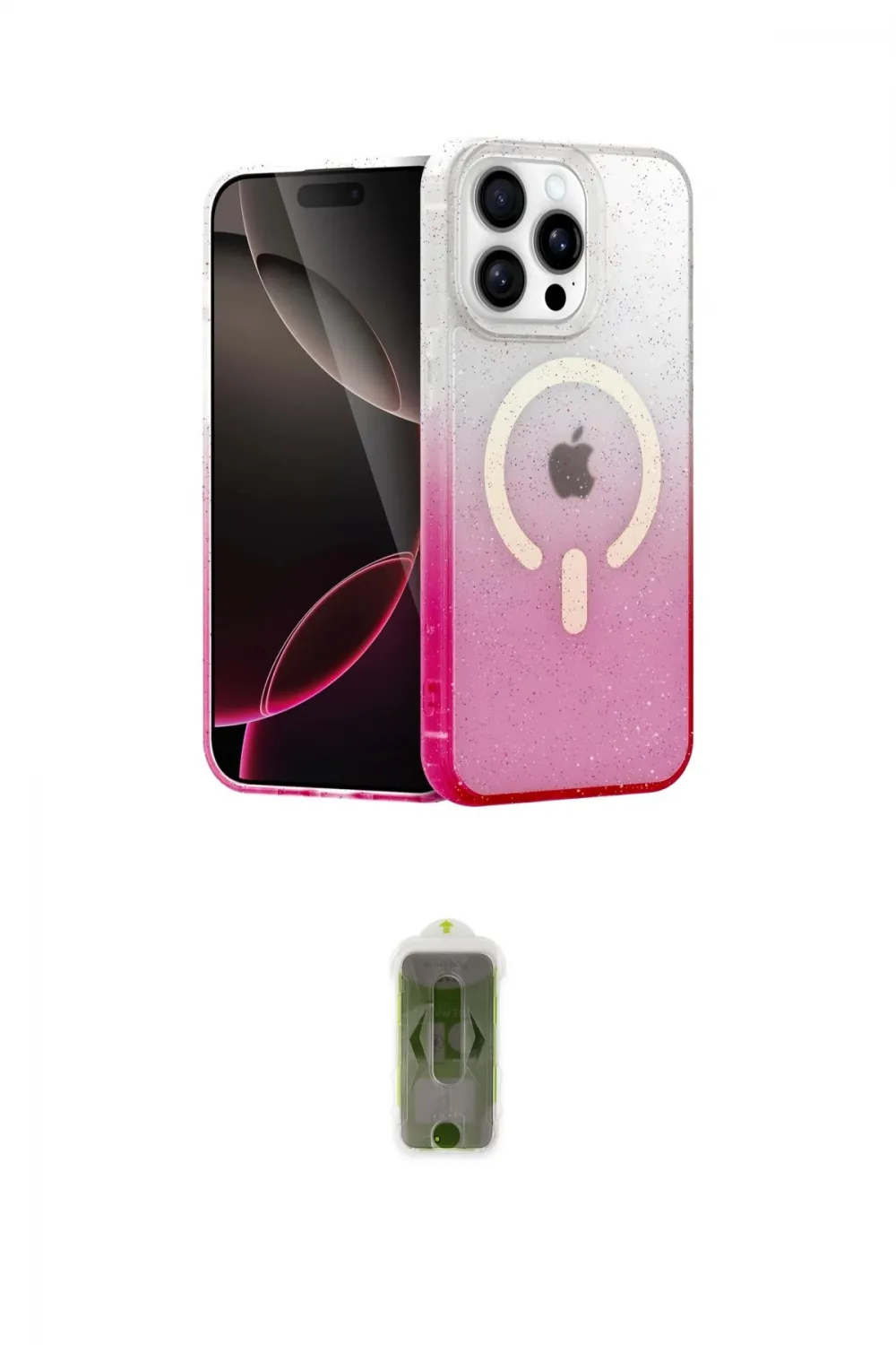 ieg™ iPhone 14 Pro Max Kılıf Eksen Minimal Özel Seri - Siyah Joko Magic 5D Hayalet Cam