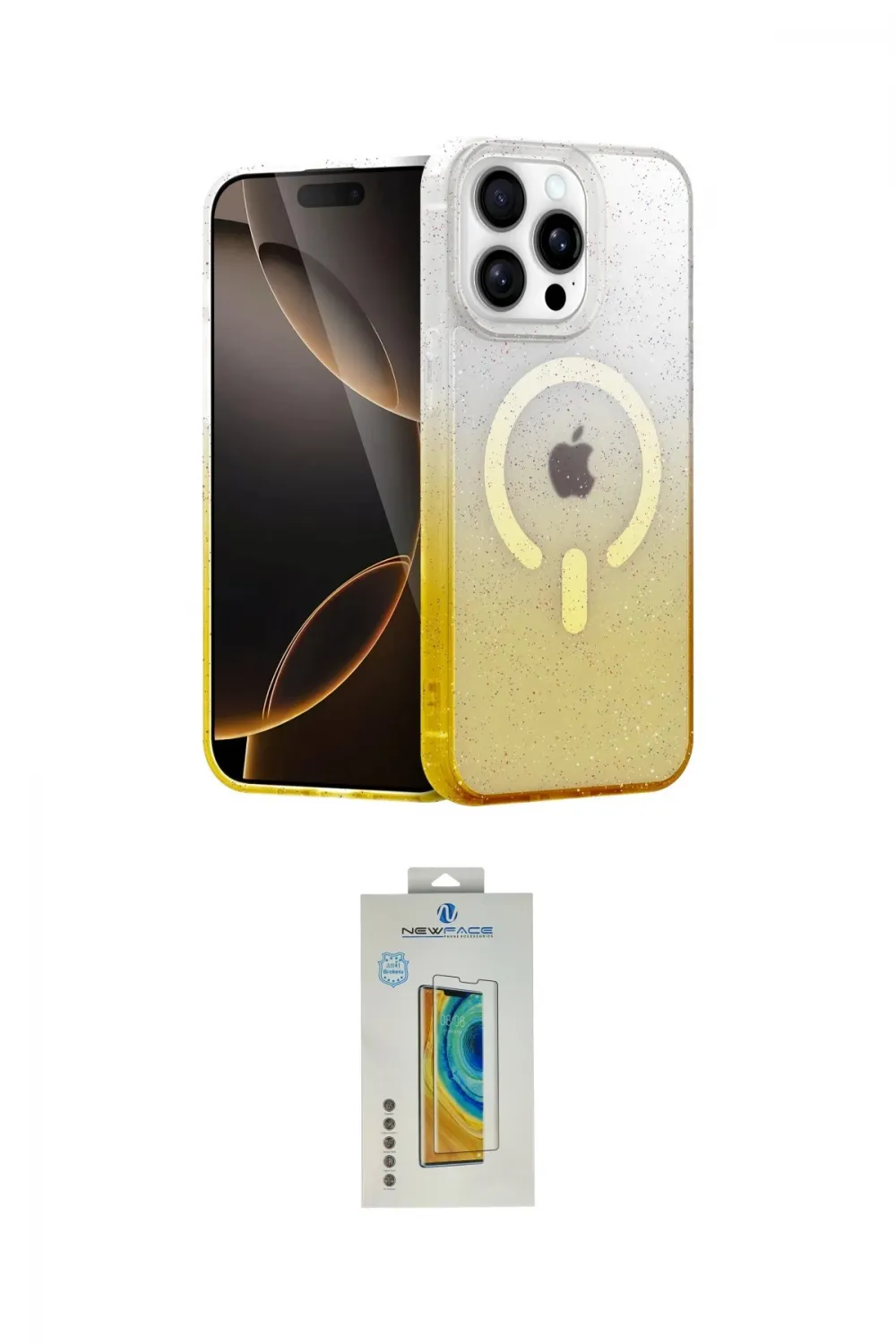ieg™ iPhone 14 Pro Max Kılıf Eksen Minimal Özel Seri - Siyah Polymer Nano Ekran Koruyucu