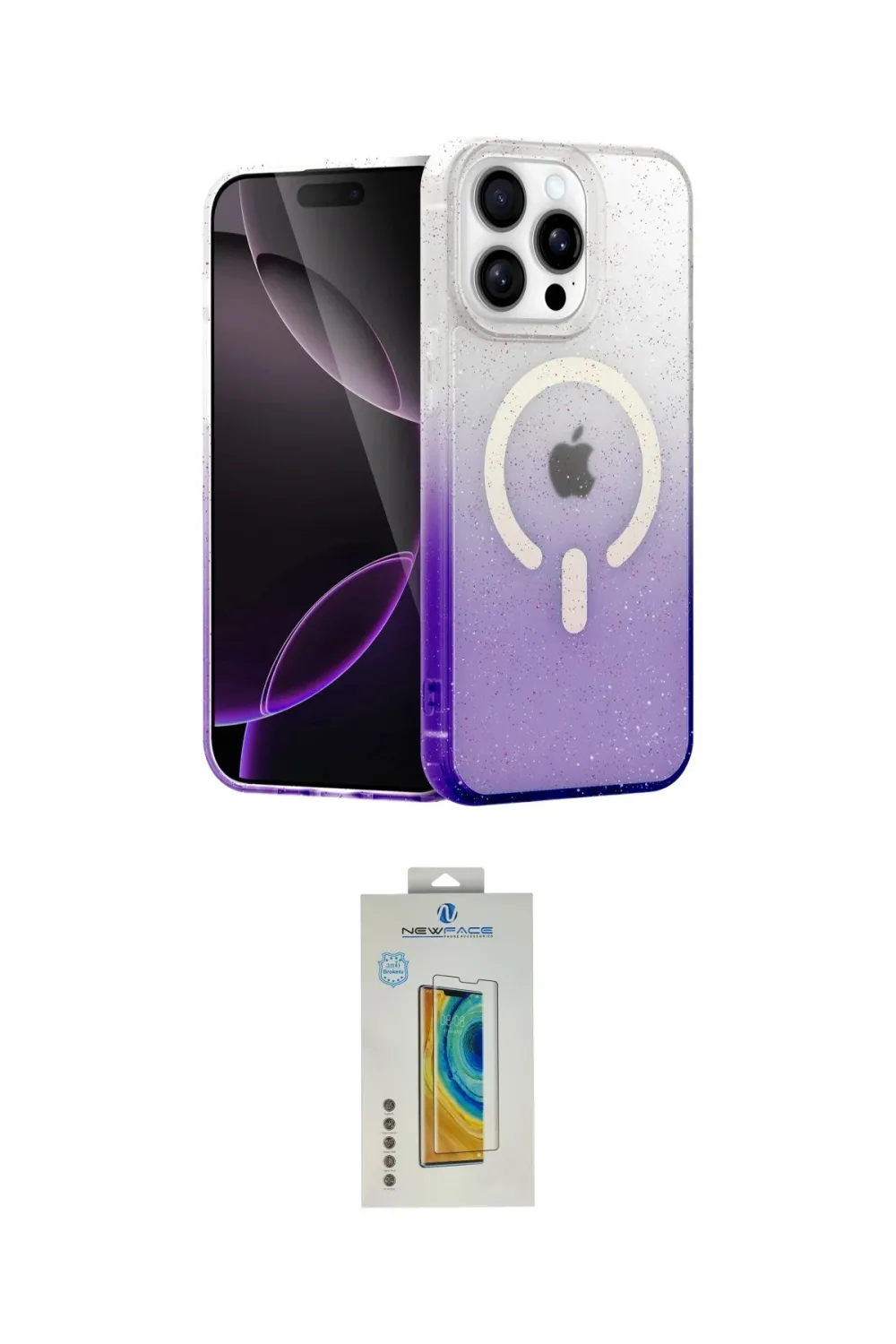 ieg™ iPhone 14 Pro Max Kılıf Eksen Minimal Özel Seri - Siyah Polymer Nano Ekran Koruyucu
