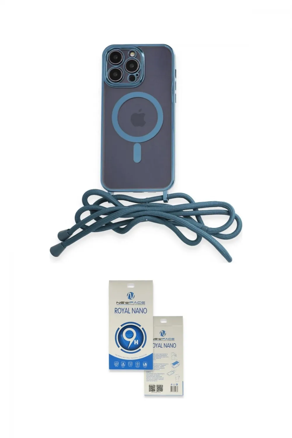ieg™ iPhone 14 Pro Max Kılıf Eksen Özel Seri - Şeffaf Royal Nano Ekran Koruyucu