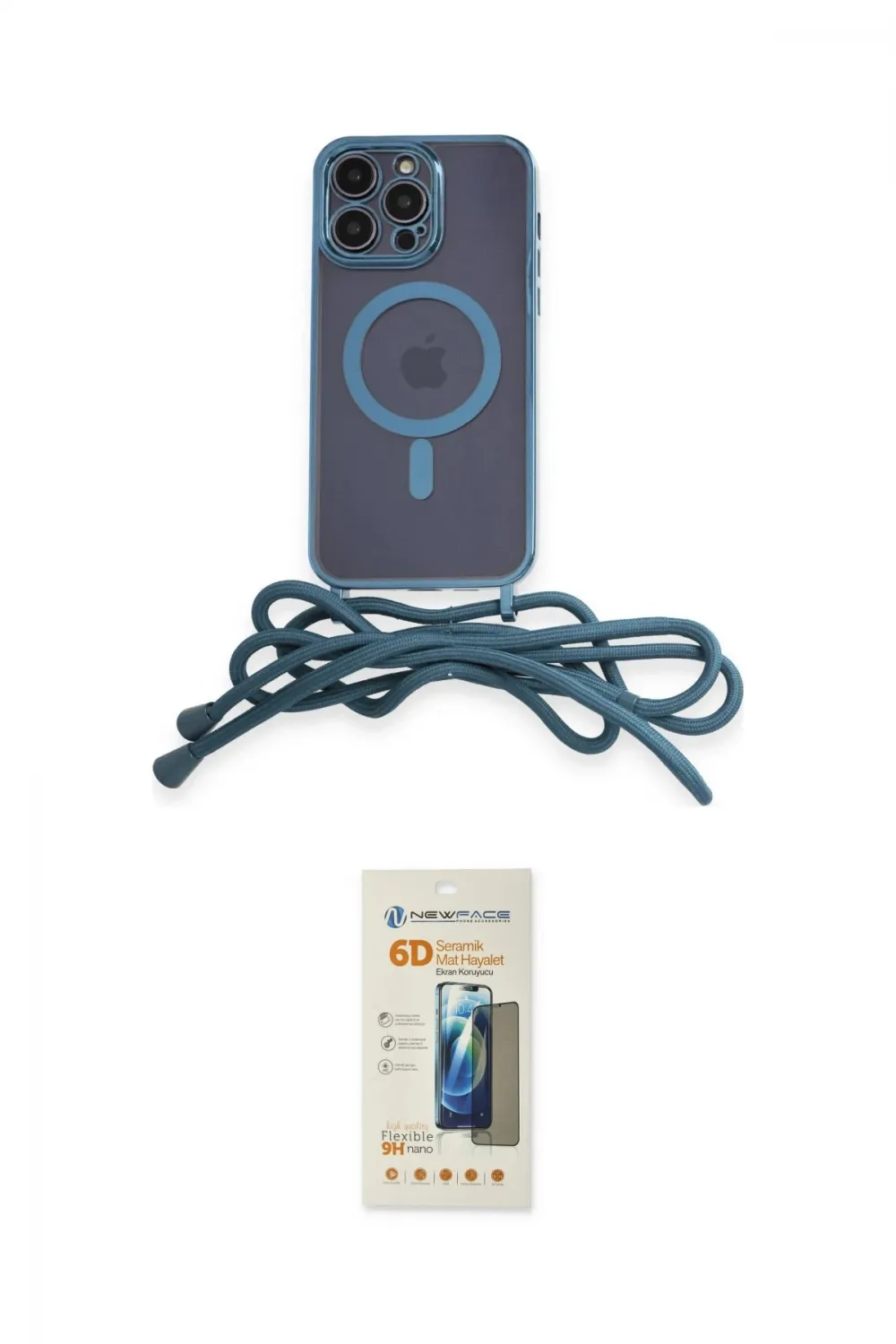 ieg™ iPhone 14 Pro Max Kılıf Eksen Özel Seri - Siyah 6D Mat Seramik Hayalet Nano Ekran Koruyucu