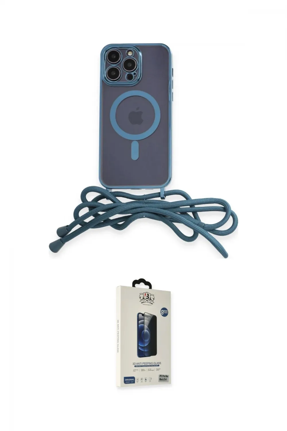 ieg™ iPhone 14 Pro Max Kılıf Eksen Özel Seri - Siyah Bilvis Hayalet Cam Ekran Koruyucu