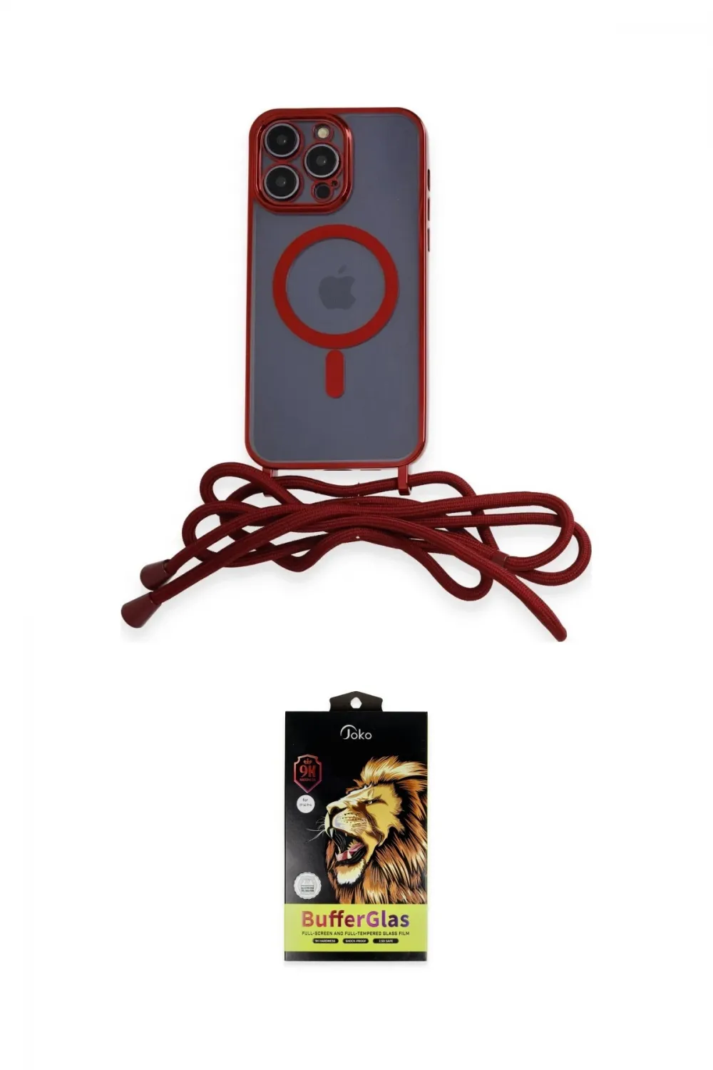 ieg™ iPhone 14 Pro Max Kılıf Eksen Özel Seri - Siyah Buffer Cam Ekran Koruyucu