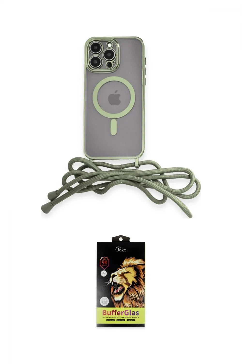 ieg™ iPhone 14 Pro Max Kılıf Eksen Özel Seri - Siyah Buffer Cam Ekran Koruyucu