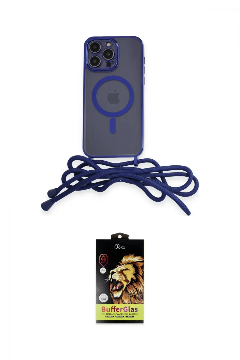 ieg™ iPhone 14 Pro Max Kılıf Eksen Özel Seri - Siyah Buffer Cam Ekran Koruyucu