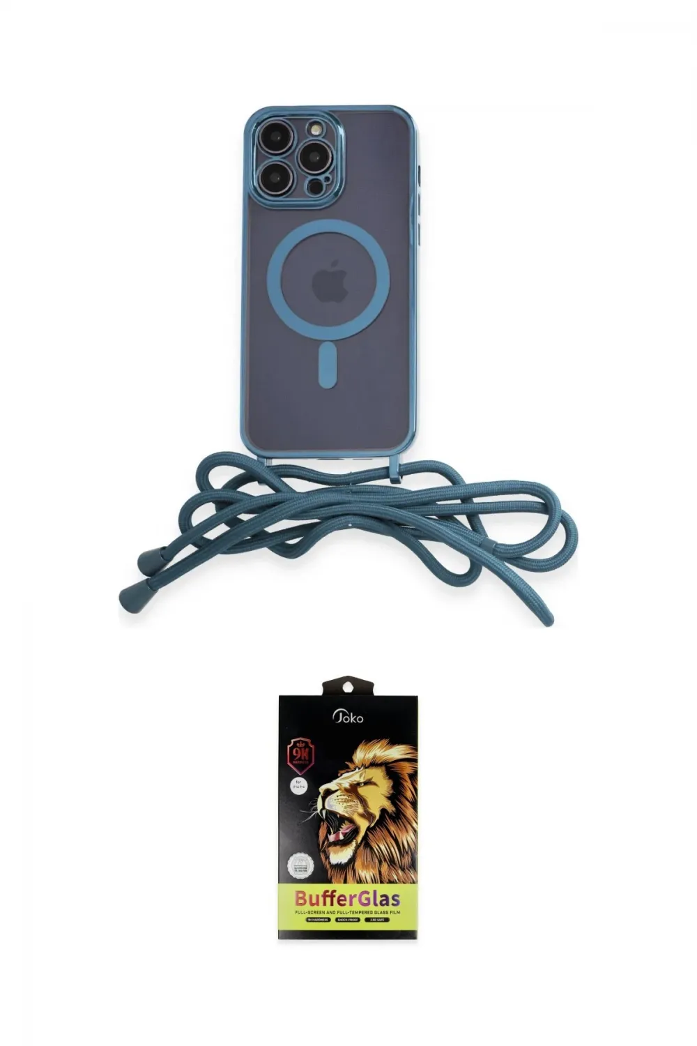 ieg™ iPhone 14 Pro Max Kılıf Eksen Özel Seri - Siyah Buffer Cam Ekran Koruyucu