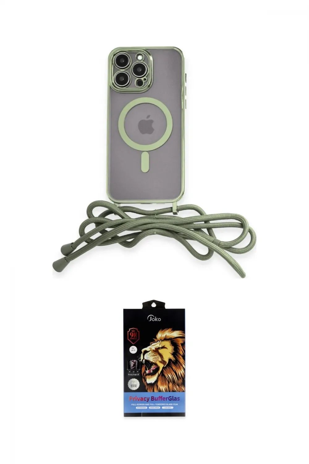 ieg™ iPhone 14 Pro Max Kılıf Eksen Özel Seri - Siyah Buffer Hayalet Cam Ekran Koruyucu