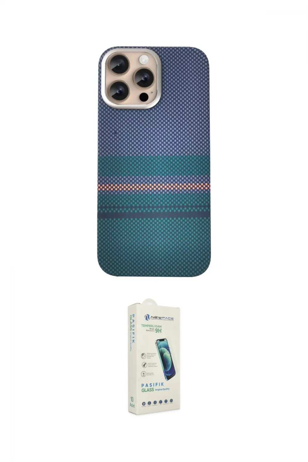 ieg™ iPhone 14 Pro Max Kılıf Eksen Prime - Şeffaf Pasifik Cam Ekran Koruyucu